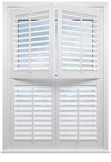 Bromley, True White - Tier on Tier Plantation Shutter
